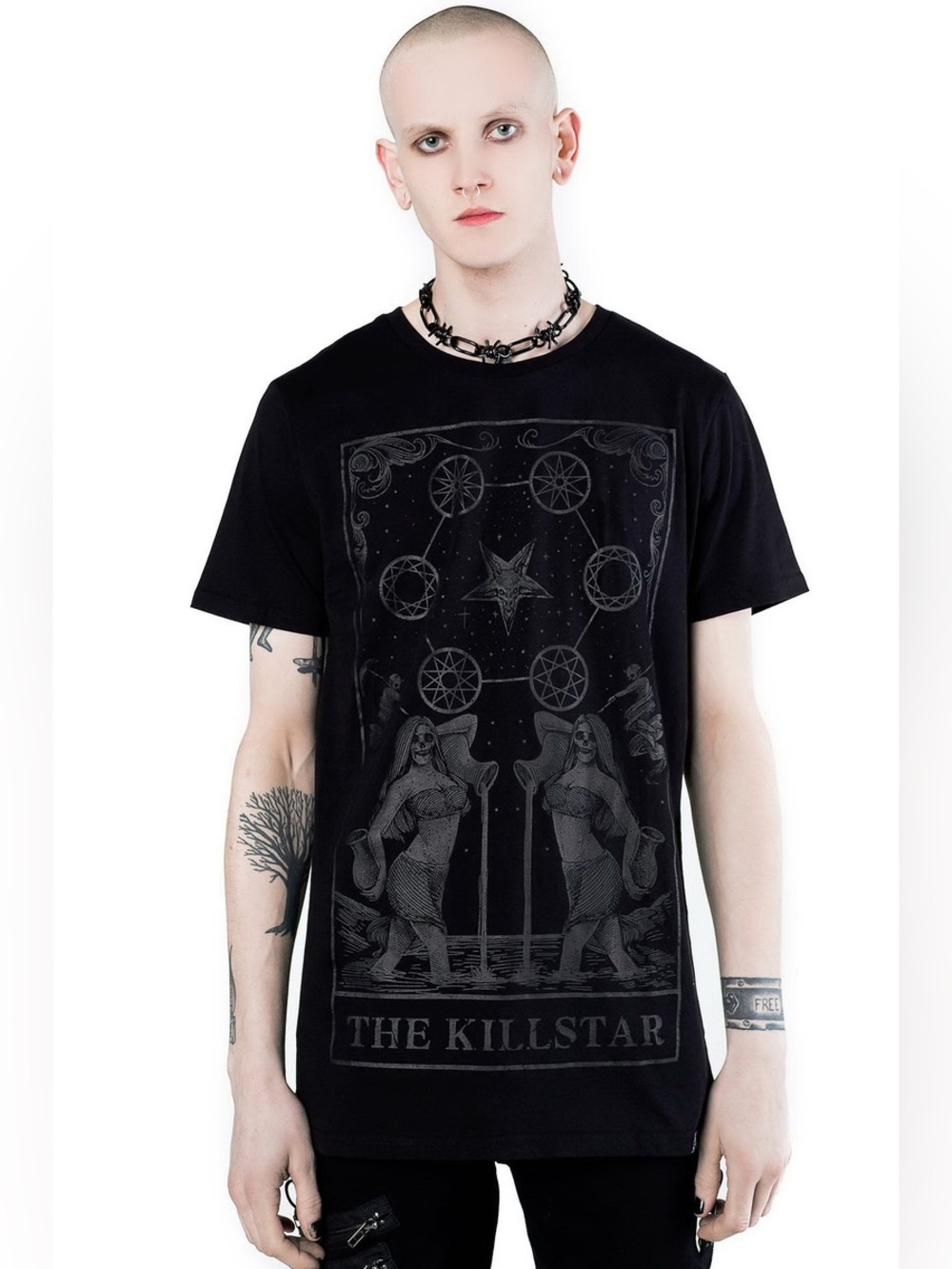 Killstar size XL Black Graphic “the Killstar” Tarot Tee for Men